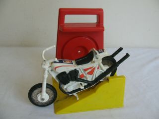 Vintage Ideal Toys Evel Knievel Stunt Cycle W/ Energizer Vg