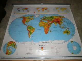 Nystrom 1sr991 Pull Down World/u.  S.  A School Map America Us Home School Markable