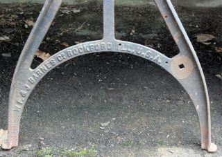 Rare Antique Vintage Industrial Cast Iron Table Base Legs 3