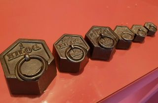Antique French Cast Iron Scale Weights Circa 1920 