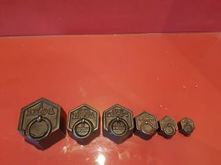 Antique French cast iron scale weights circa 1920 ' s/Kitchen scale weights 3