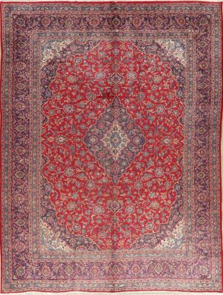 SEMI - ANTIQUE Traditional Floral LIVING ROOM Rug Hand - made Wool Carpet 9 ' x13 ' RED 2