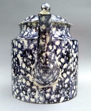 Antique 18th 19th C English Pearlware Creamware Tortoise Teapot Whieldon Spatter 4