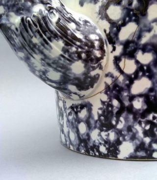 Antique 18th 19th C English Pearlware Creamware Tortoise Teapot Whieldon Spatter 8
