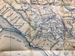 Vintage c1910 Hikers Map of Mt.  Tamalpais and Vicinity,  Marin County,  California 5