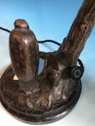 Art Nouveau Jugendstil Austrian Bronze Lamp / Lampe / Light On A Marble Base 8