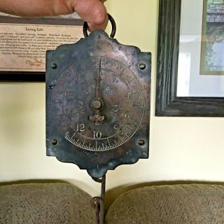 Vintage Brass Landers Family Balance Hanging 20 lbs Scale 2