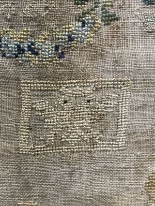 Antique Georgian Needlework Sampler dated 1829 alphabet 6