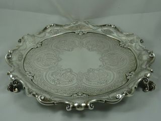 , Solid Silver Victorian Salver,  1890,  850gm