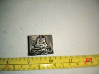 Vintage Letterpress Printing Block Bell Telephone Advertising Logo ALL Metal 4