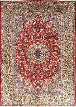 Traditional Oriental Rugs Wool Hand - Knotted Floral Home Decor 10x14 Top Quality