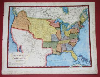 1825 Unusual Map Texas California In Mexico United States Canada