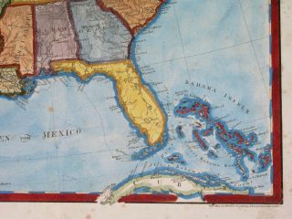 1825 UNUSUAL MAP TEXAS CALIFORNIA in MEXICO UNITED STATES CANADA 7