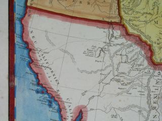 1825 UNUSUAL MAP TEXAS CALIFORNIA in MEXICO UNITED STATES CANADA 9