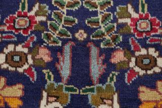Persian 7 x 11 Wool Handmade All - Over Floral Oriental Area Rug Tebriz Navy Blue 11