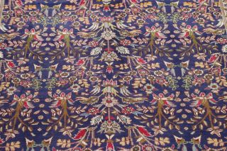 Persian 7 x 11 Wool Handmade All - Over Floral Oriental Area Rug Tebriz Navy Blue 4