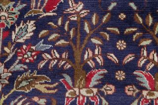 Persian 7 x 11 Wool Handmade All - Over Floral Oriental Area Rug Tebriz Navy Blue 7