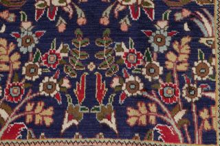 Persian 7 x 11 Wool Handmade All - Over Floral Oriental Area Rug Tebriz Navy Blue 8