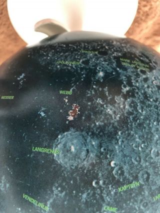 Chein Lunar Globe 1969 With vintage Rand Mcnally Moon Atlas And Apollo 11 Patch 3
