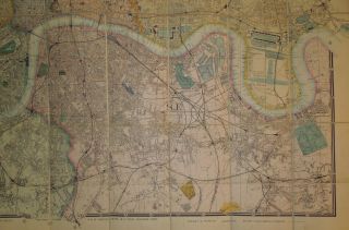 JAMES WYLD ' S LINEN BACKED PLAN OF LONDON & ITS VICINITY - 1875 4