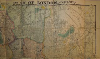 JAMES WYLD ' S LINEN BACKED PLAN OF LONDON & ITS VICINITY - 1875 7