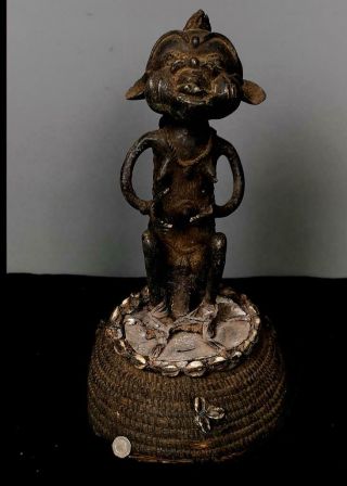 Old Tribal Large Bronze Tikar Maternity Figure - Cameroon 2