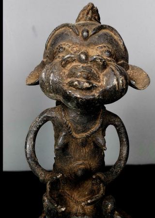 Old Tribal Large Bronze Tikar Maternity Figure - Cameroon 5