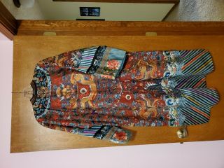 Vintage Chinese Embroidered Silk Ceramonial Coat