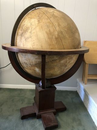 30” Antique Terrestrial Globe Manufactured By Weber Costello Co.
