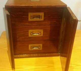 Victorian Oak Campaign 3 Drawer Collector 