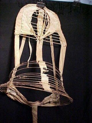 19thc Victorian Era Ladies Bustle Wire,  Cloth Hoop Skirt