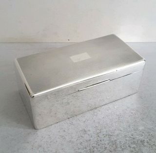 , Deco Vintage Solid Silver Cigarette Box.  627gms.  Inc.  Birm.  1939.