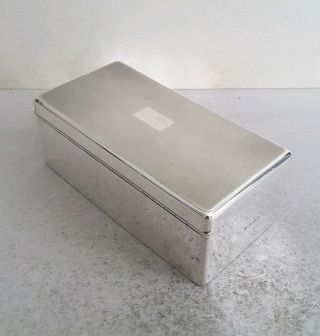 , DECO VINTAGE SOLID SILVER CIGARETTE BOX.  627GMS.  INC.  BIRM.  1939. 3