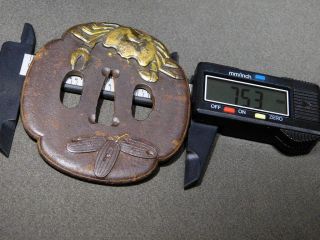 RARE Crab KATANA TSUBA 18 - 19thC Japanese Antique Edo Koshirae 10