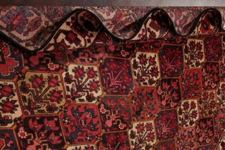 VINTAGE Garden Design Bakhtiari Oriental Area Rug RED PINK Hand - Knotted Wool 7x9 8