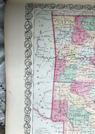 1857 Colton ' s Atlas of America with Hand Coloured Plates RARE 12