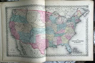1857 Colton ' s Atlas of America with Hand Coloured Plates RARE 6