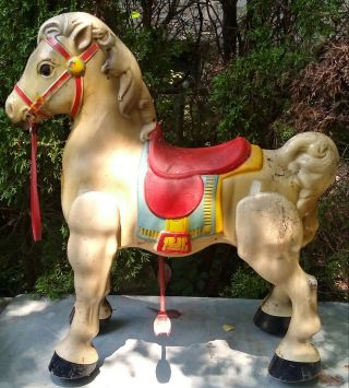 Antique Vintage Pressed Steel Toy Ride On Horse Mobo Bronco Made England