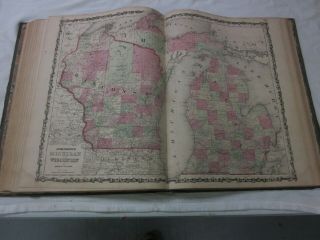 1863 Johnson ' s Family Illustrated Atlas colored maps Steel Plate 1st WV Map 10