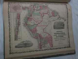 1863 Johnson ' s Family Illustrated Atlas colored maps Steel Plate 1st WV Map 11
