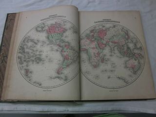 1863 Johnson ' s Family Illustrated Atlas colored maps Steel Plate 1st WV Map 12