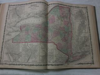 1863 Johnson ' s Family Illustrated Atlas colored maps Steel Plate 1st WV Map 8
