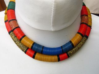 African Necklace,  Contemporary Design Beadart - Austria,  Vulcanite Trade Beads