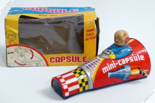 Masuya Masudaya Horikawa Sh Mini Capsule Rocket Ufo Tin Japan Vintage Space Toy