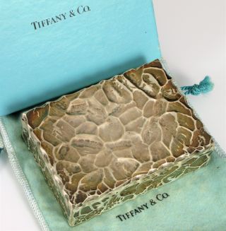 RARE TIFFANY STERLING SILVER ROCK TEXTURED CLASSIC DESIGN TRINKET JEWELRY BOX 2