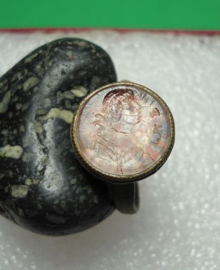 Ancient Bronze Ring Intaglio Authentic Antique Rare R737 2