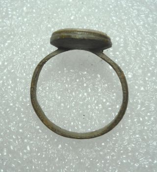 Ancient Bronze Ring Intaglio Authentic Antique Rare R737 9