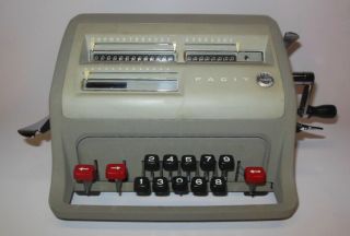 Vintage Atvidaberg FACIT Adding Machine Model C1 - 13 w/ Case & Key 2