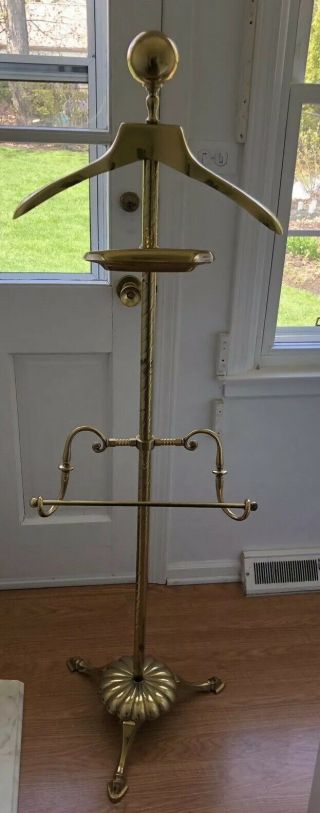 Stunning Vintage Brass Suit Rack Clothing Stand