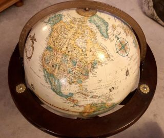 Bombay Company Globe Floor Wooden Stand W/ 12 " Replogle World Classic Globe